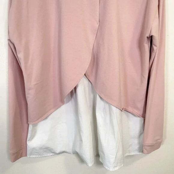 TWO BY VINCE CAMUTO | LAYERED DUSTY  ROSE PINK LONG SLEEVE TOP - Picture 9 of 13